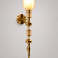 HDC Luxury Vintage Brass & Glass Wall Light for Bedroom, Living Room & Hallway