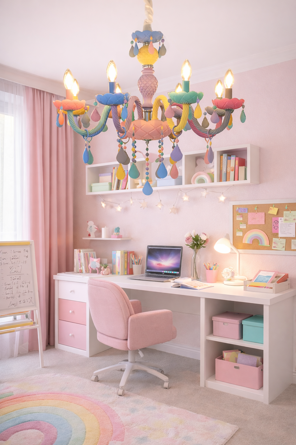 HDC 6 Lights Colorful Kids Fantasy Chandelier Ceiling Light for Children’s Room