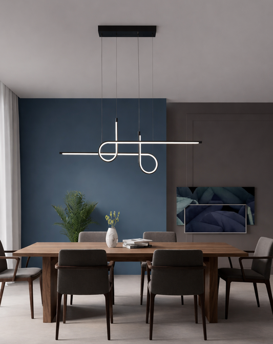 HDC 1200mm Modern Linear LED Chandelier Light for Dining Room & Living Space