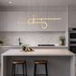 HDC 1200mm Modern Linear LED Chandelier Light for Dining Room & Living Space