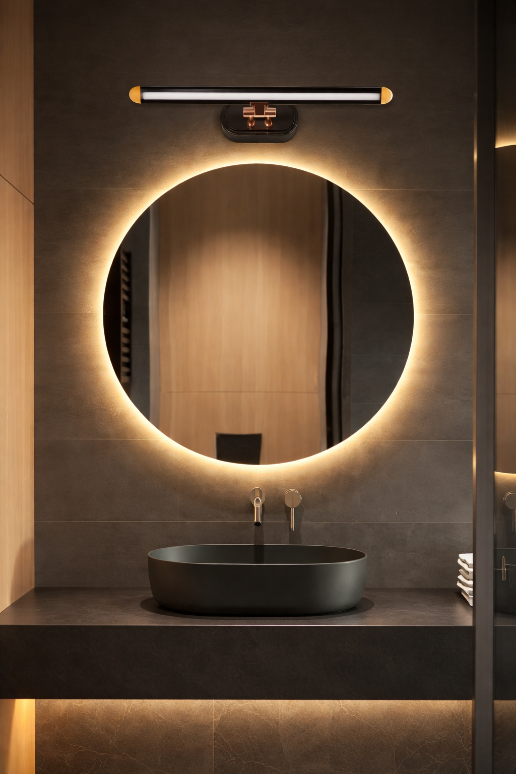 HDC 12W Black Rose Gold Finish Metal Body 3 Step Color Picture Light, Bathroom Vanity Led Mirror Light (Warm White,White,Neutral White)