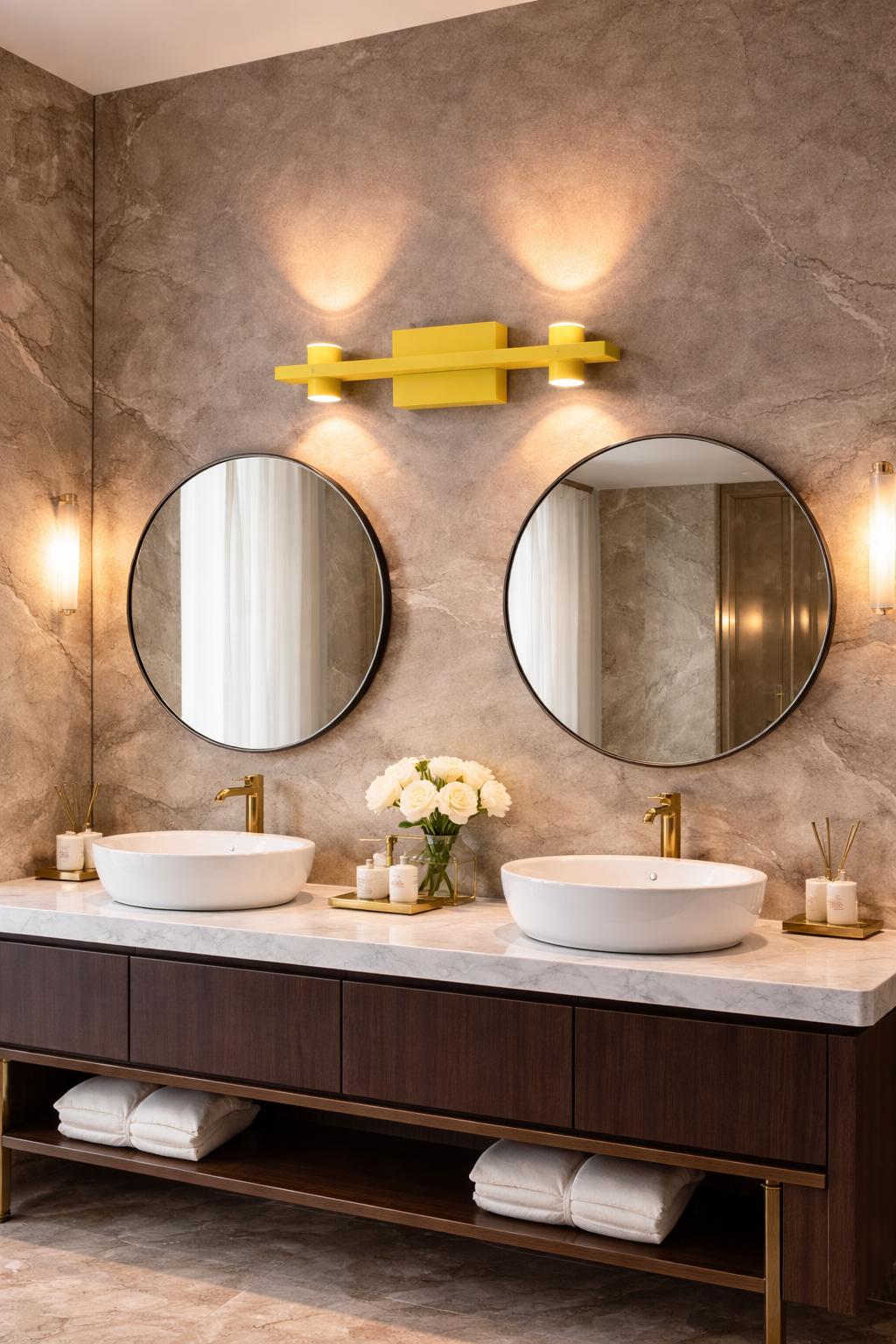 HDC Modern Gold LED Wall Light with Dual Up & Down Light for Bedroom, Living Room, Passage & Hotel Décor