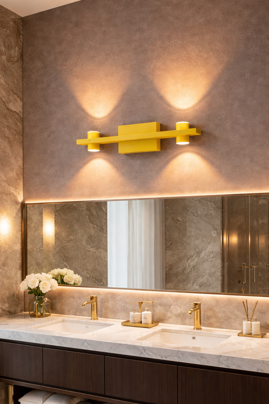 HDC Modern Gold LED Wall Light with Dual Up & Down Light for Bedroom, Living Room, Passage & Hotel Décor