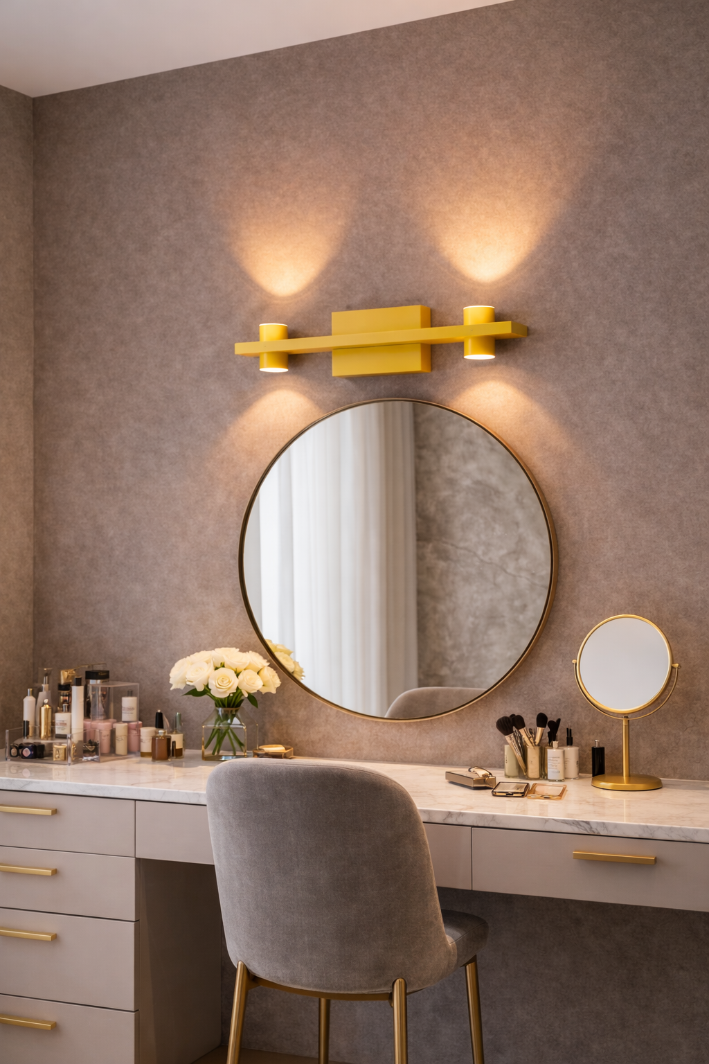 HDC Modern Gold LED Wall Light with Dual Up & Down Light for Bedroom, Living Room, Passage & Hotel Décor