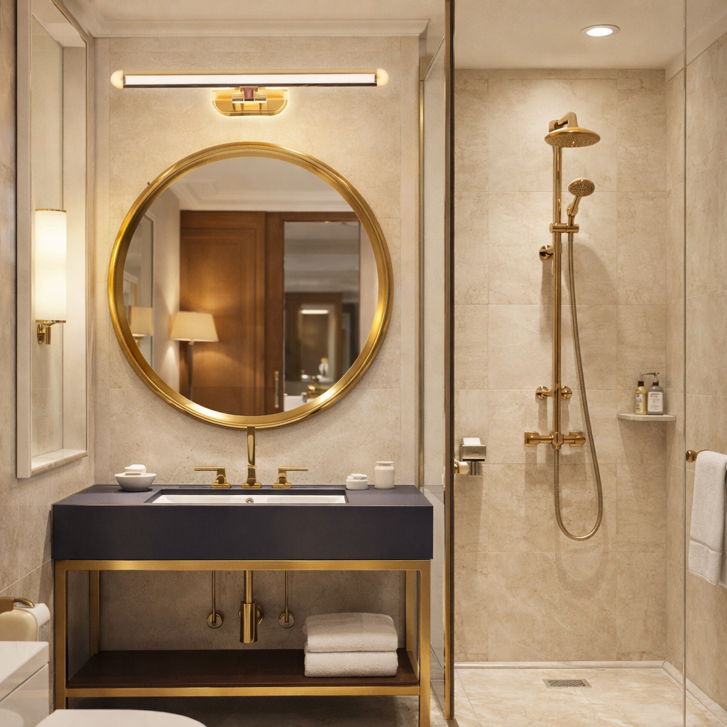 HDC Rose Gold Finish Metal Body 3 Step Color Picture Light, Bathroom Vanity Led Mirror Light (Warm White,White,Neutral White)