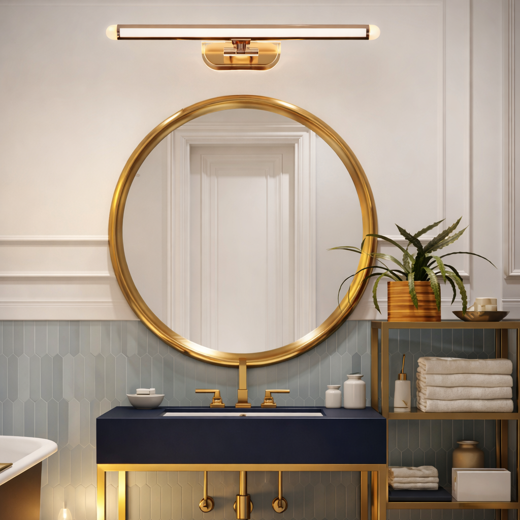 HDC Rose Gold Finish Metal Body 3 Step Color Picture Light, Bathroom Vanity Led Mirror Light (Warm White,White,Neutral White)