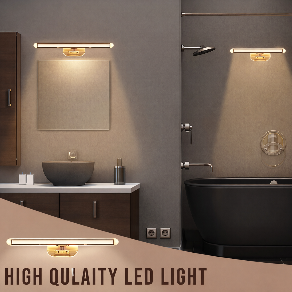 HDC Rose Gold Finish Metal Body 3 Step Color Picture Light, Bathroom Vanity Led Mirror Light (Warm White,White,Neutral White)