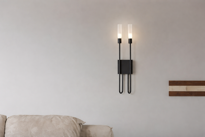 HDC Luxury Modern Black/Gold Dual Tube Wall Light for Bedroom, Living Room, Hotel & Corridor
