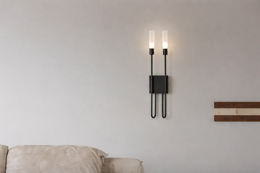 HDC Luxury Modern Black/Gold Dual Tube Wall Light for Bedroom, Living Room, Hotel & Corridor