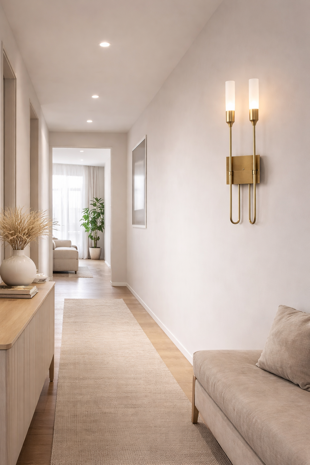 HDC Luxury Modern Black/Gold Dual Tube Wall Light for Bedroom, Living Room, Hotel & Corridor