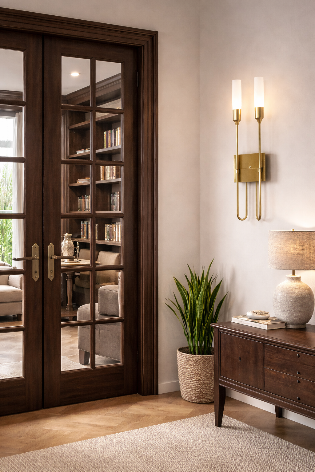 HDC Luxury Modern Black/Gold Dual Tube Wall Light for Bedroom, Living Room, Hotel & Corridor