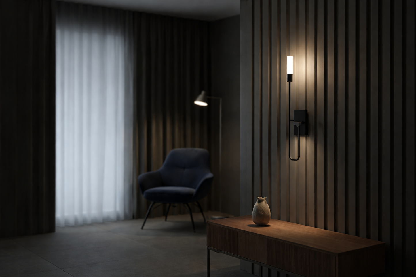 HDC 1 Arm Luxury Modern Black LED Wall Light for Bedroom, Living Room, Hotel & Hallway