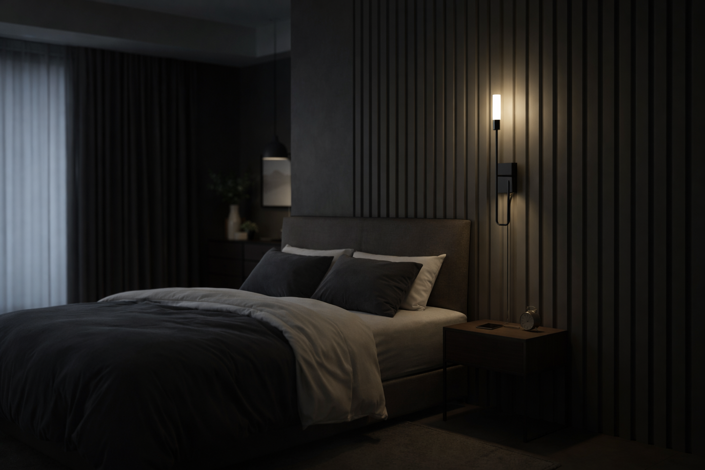 HDC 1 Arm Luxury Modern Black LED Wall Light for Bedroom, Living Room, Hotel & Hallway