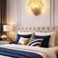 Hdc Clear Glass American Shell Shape Led Wall Light For Bedroom Living Room