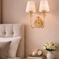 HDC Luxury Gold Fabric Lampshades Wall Light with for Bedroom, Living Room & Hotel Décor