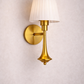 HDC Luxury Gold Finish Wall Light with Fabric Shade for Bedroom, Living Room & Hotel Décor