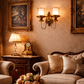 HDC Luxury Antique Gold Dual Glass Wall Light for Living Room, Bedroom & Hotel Décor