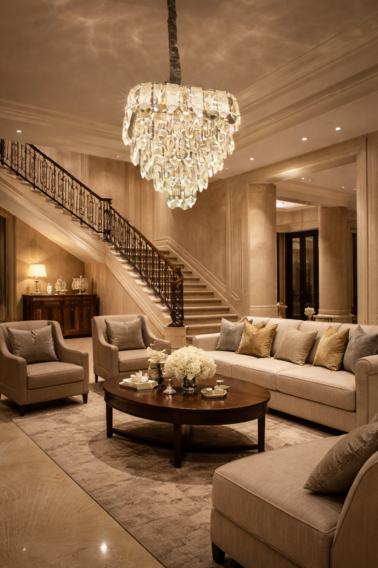 HDC 300/400mm Luxury Crystal Ceiling Light for Living Room & Bedroom