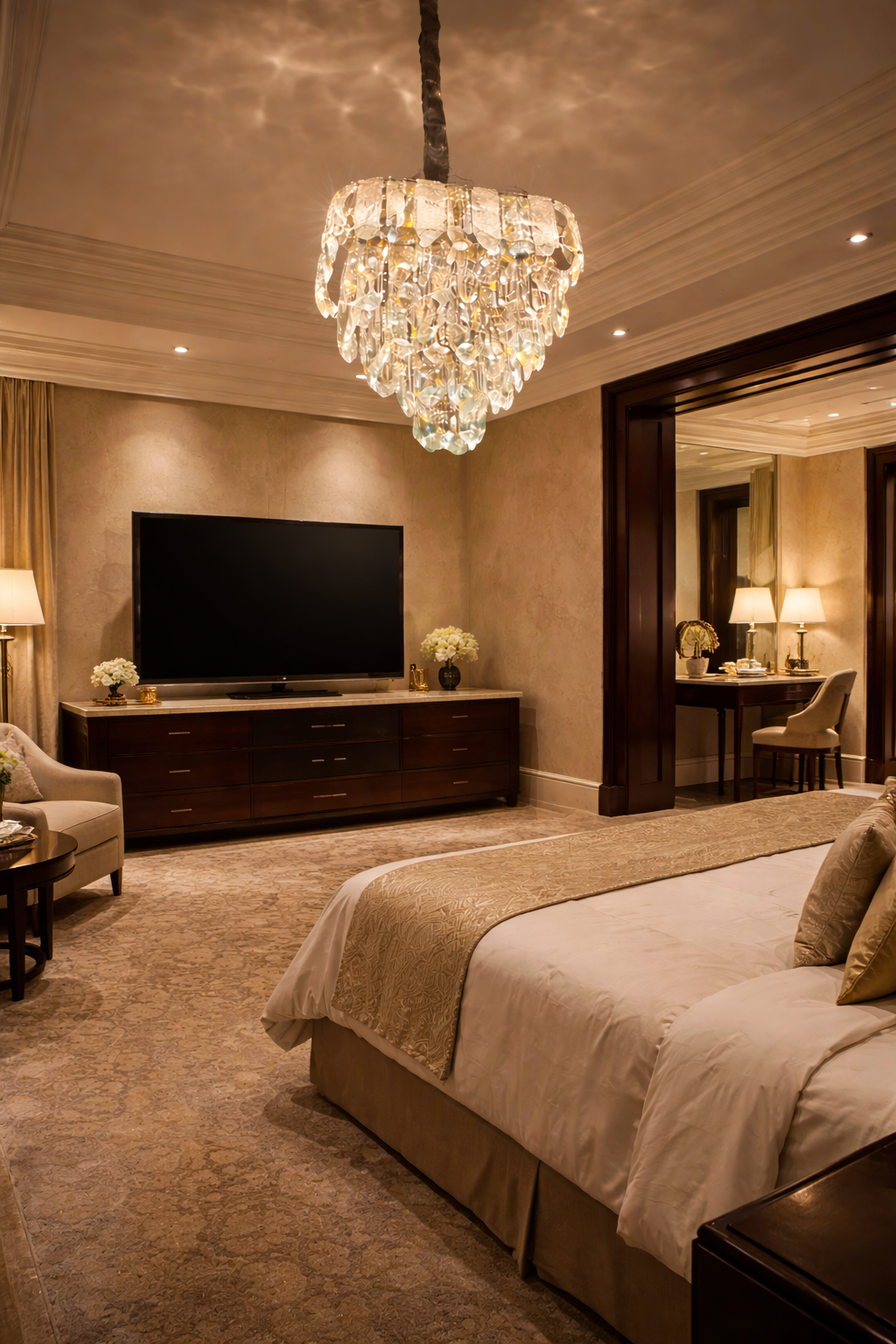 HDC 300/400mm Luxury Crystal Ceiling Light for Living Room & Bedroom