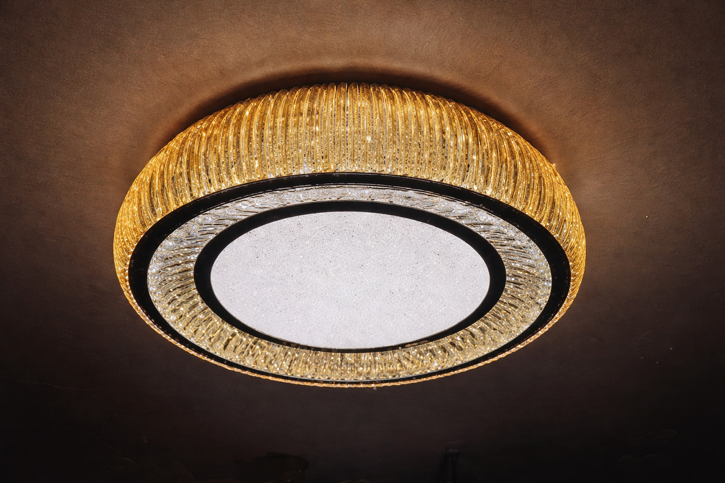 HDC 600/800mm Luxury Crystal Flush Mount Ceiling Light for Bedroom & Living Room