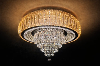 HDC 600/800mm Luxury Gold Crystal Ceiling Chandelier Light for Living Room & Hall
