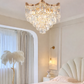 Hdc 500/1000mm Luxury Crystal Ceiling Chandelier with Gold Finish for Living & Dining Spaces