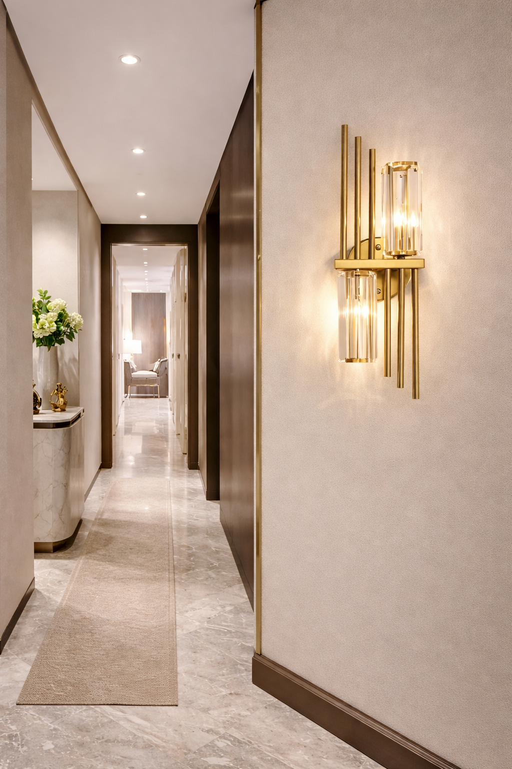 Hdc Postmodern Crystal Metal Living Room Bedroom Bedside Sconce Tv Background Wall Lamp