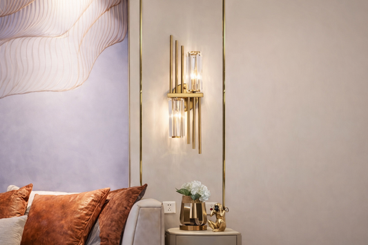 Hdc Postmodern Crystal Metal Living Room Bedroom Bedside Sconce Tv Background Wall Lamp