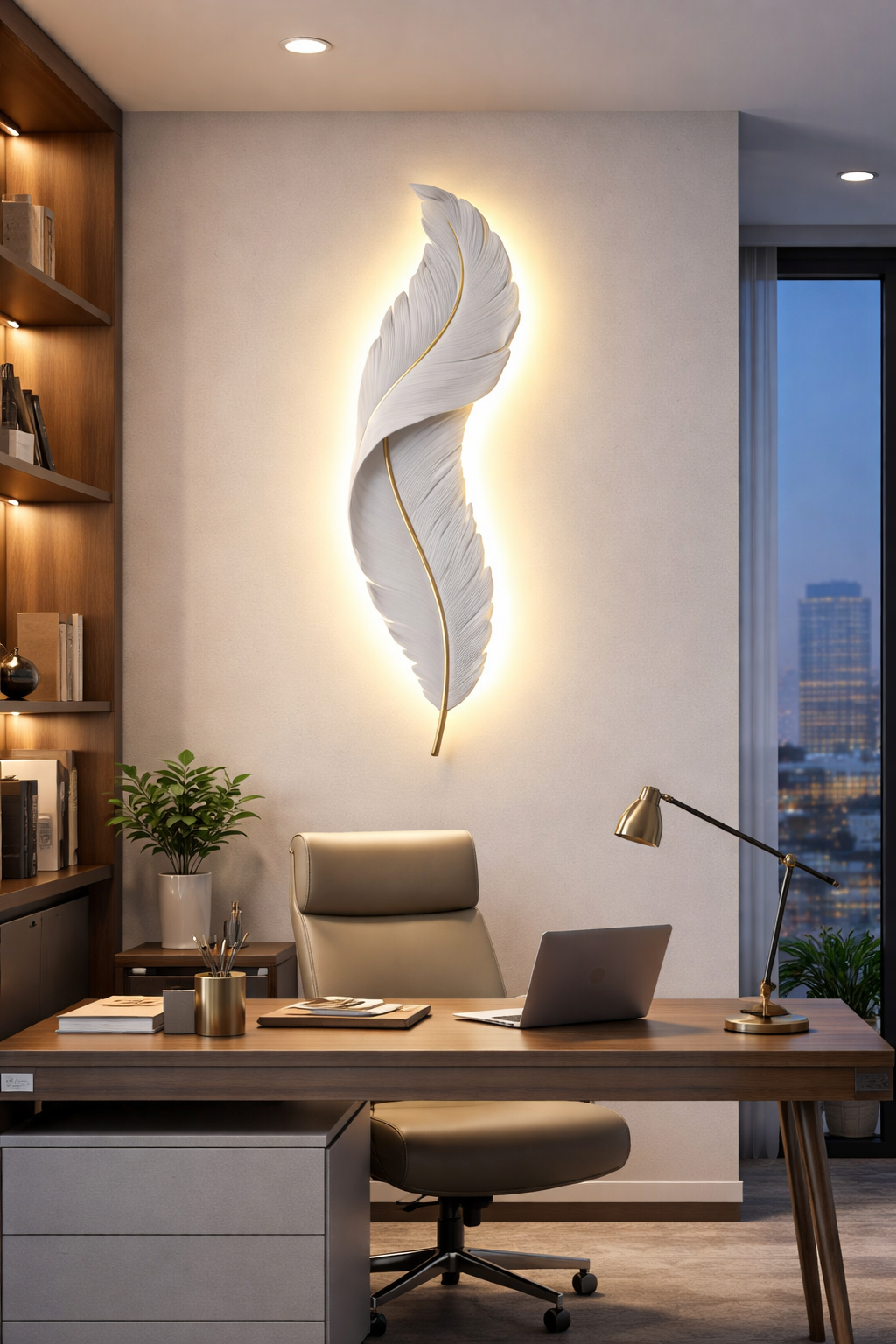 HDC 900mm Nordic Modern Creative Feather Light Led Wall Lamp