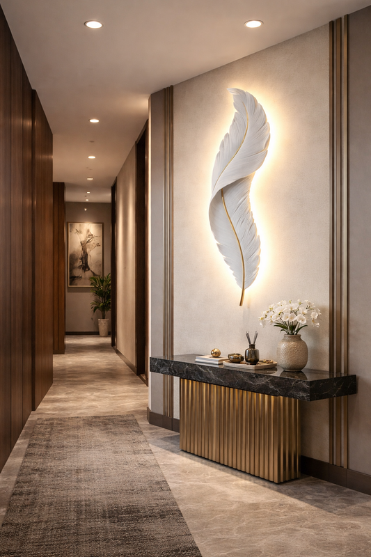 HDC 900mm Nordic Modern Creative Feather Light Led Wall Lamp