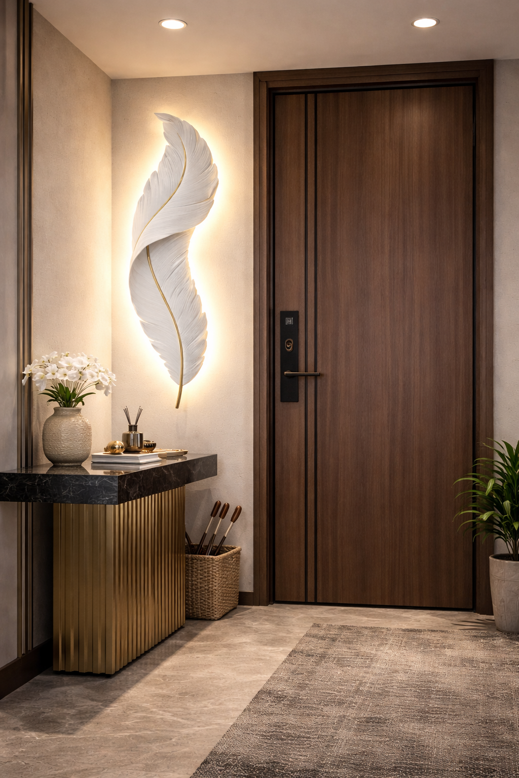 HDC 900mm Nordic Modern Creative Feather Light Led Wall Lamp