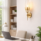 HDC Light Gold Metal Amber Glass Wall Light Copper Metal