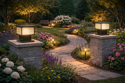 HDC Modern Black Finish, Water-Resistant Outdoor LED Gate Light for Courtyard Door Decorative Lamp