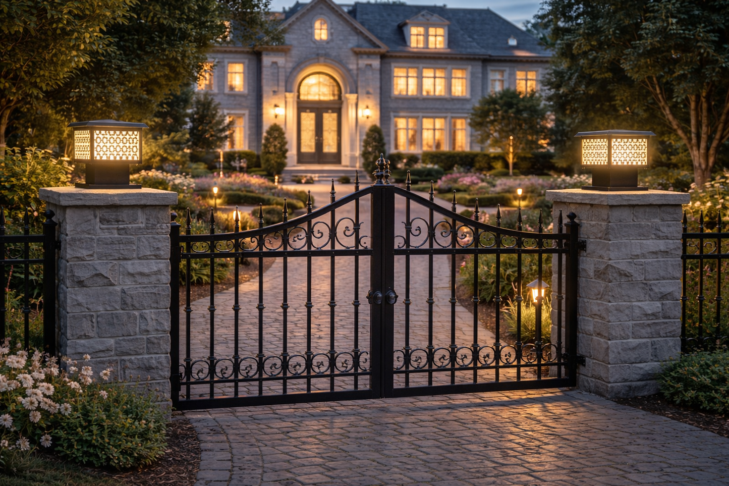 HDC Modern Black Finish, Water-Resistant Outdoor LED Gate Light for Courtyard Door Decorative Lamp