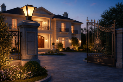 HDC Modern Black Finish, Water-Resistant Outdoor LED Gate Light for Courtyard Door Decorative Lamp