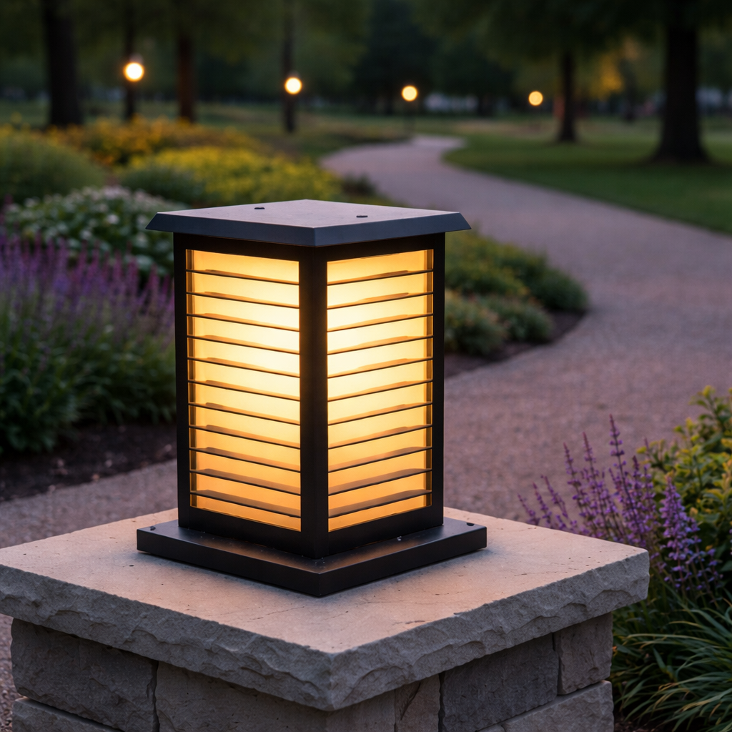 HDC Modern Black Finish, Water-Resistant Outdoor LED Gate Light for Courtyard Door Decorative Lamp