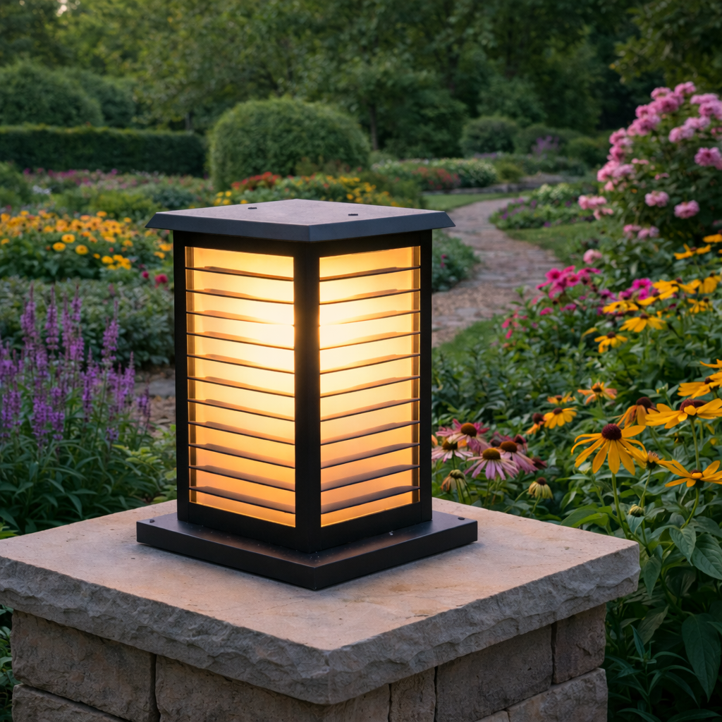 HDC Modern Black Finish, Water-Resistant Outdoor LED Gate Light for Courtyard Door Decorative Lamp