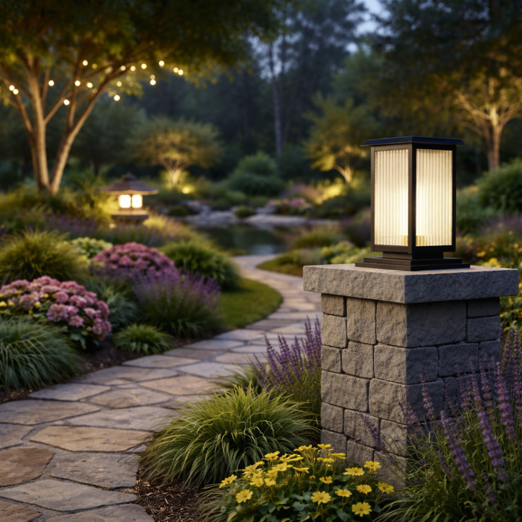 HDC Modern Black Finish, Water-Resistant Outdoor LED Gate Light for Courtyard Door Decorative Lamp