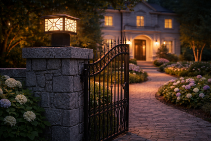 HDC Modern Black Finish, Water-Resistant Outdoor LED Gate Light for Courtyard Door Decorative Lamp