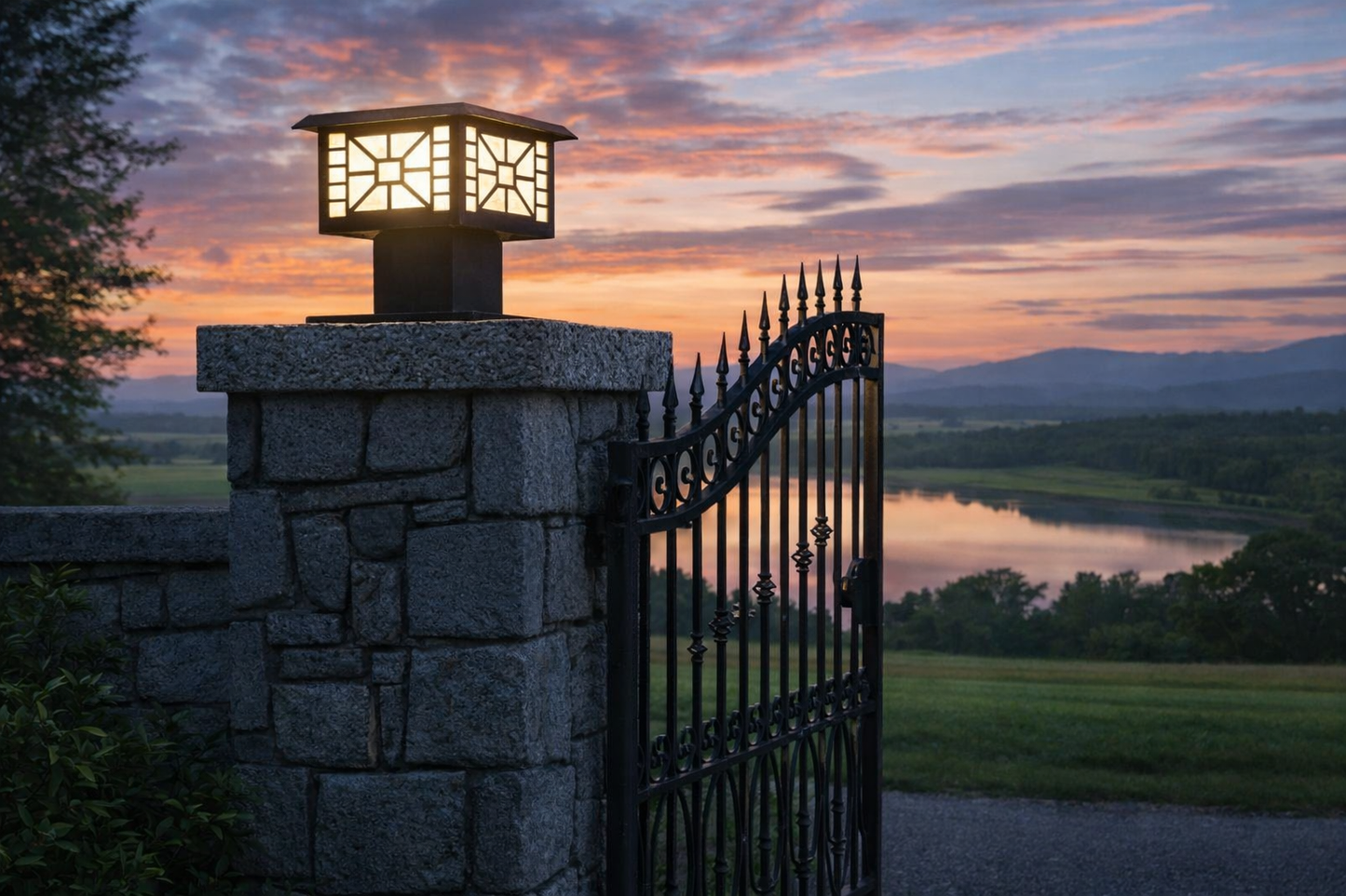 HDC Modern Black Finish, Water-Resistant Outdoor LED Gate Light for Courtyard Door Decorative Lamp