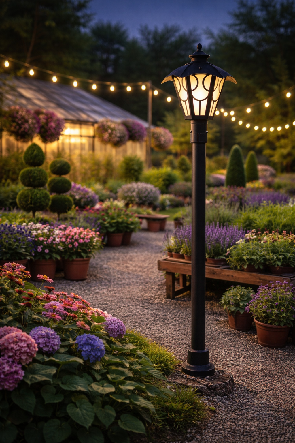 HDC Black Finish Outdoor Decorative Gate Light with Frosted Glass for Garden And Pathway