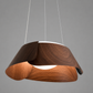 HDC Modern Walnut Wave Pendant Light for Bedroom, Living Room