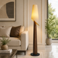 HDC Modern Wooden Fabric Floor Lamp for Bedroom, Living Room