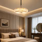 HDC Modern 500mm Crystal Drum Chandelier in Chrome & Smokey Finish