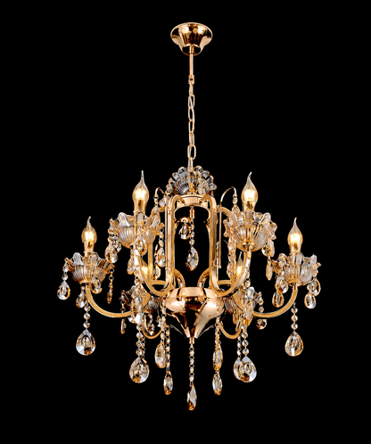 HDC Luxury Gold Crystal Light Decorative Chandelier Ceiling Light for Living Room, Dining Room