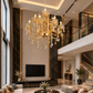 HDC Luxury Gold Crystal Light Decorative Chandelier Ceiling Light for Living Room, Dining Room