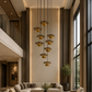 HDC 9 Lights Modern Gold Multi-Tier Cluster Chandelier for Duplex Hall, Staircase