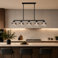 HDC 5 Lights Smokey Glass Linear Chandelier for Bedroom, Living Room