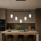 HDC 1000mm Modern 5-Light Linear Glass Pendant Chandelier for Living Room
