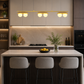 HDC 1200m Modern Gold 6-Light Linear Glass Chandelier for Dining Area, Kitchen Island